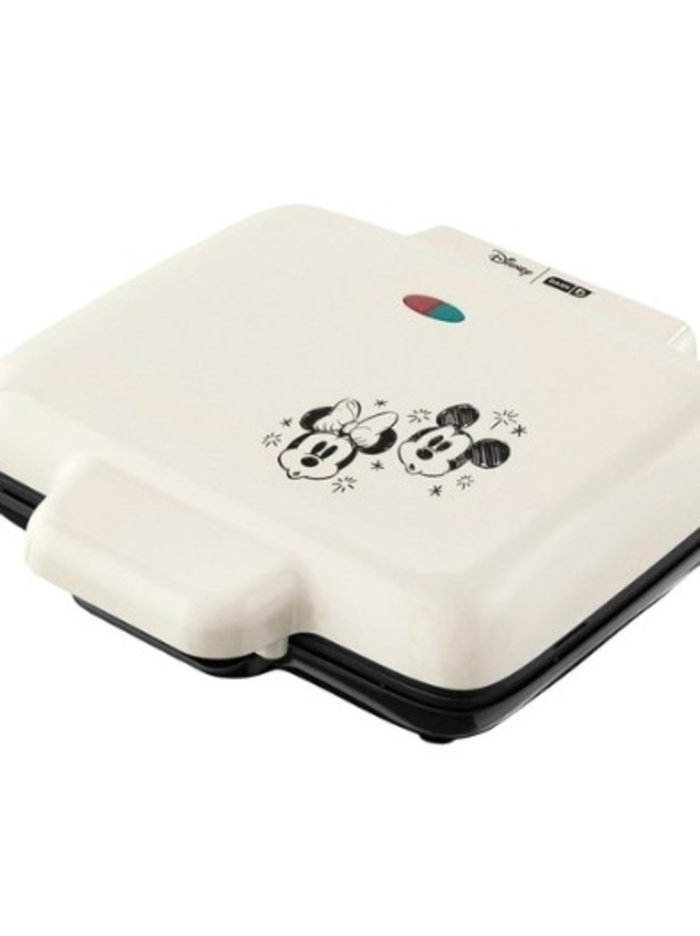 Disney Cream Waffle Maker with Mickey & Minnie Artwork